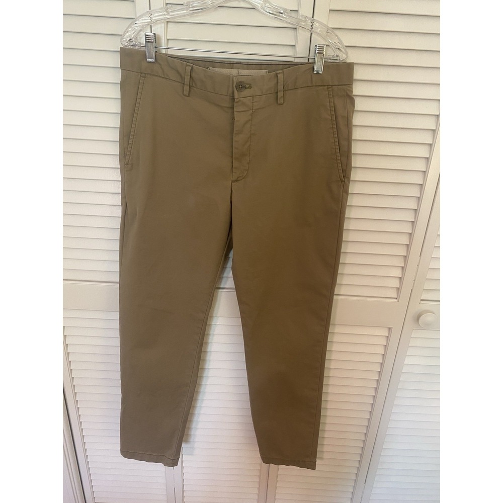 Banana Republic Lived-In Skinny Fit Chinos Pants Men's 33x32 Khaki Tan Cotton